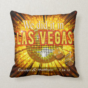 Las Vegas Mr. & Mrs. Wedding Keepsake Throw Pillow