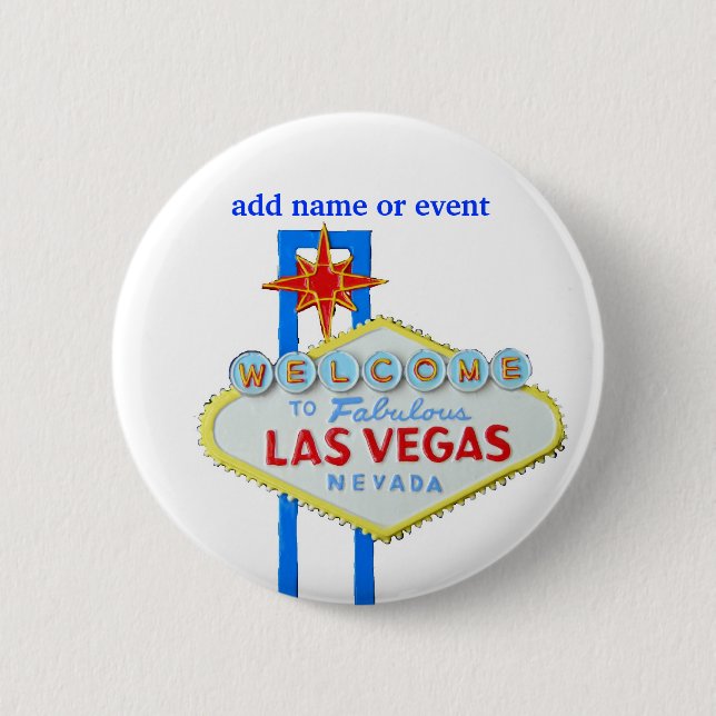 Las Vegas Name Badge 2 Inch Round Button (Front)