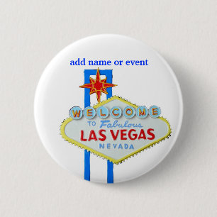 Las Vegas Name Badge 2 Inch Round Button