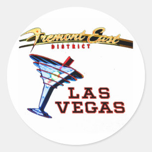 Las Vegas Neon Classic Round Sticker