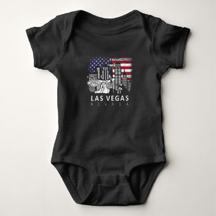 Las Vegas Nevada American Flag Baby Bodysuit