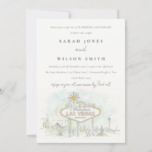 Las Vegas Nevada Landscape Wedding Anniversary Invitation