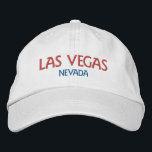 LAS VEGAS NEVADA Red Blue White Cotton Embroidered Hat<br><div class="desc">LAS VEGAS NEVADA Red Blue White cotton hat. Makes a wonderful gift for anybody who loves Vegas! If you would prefer to have your personal text then simply select "Personalize this template" details button to enter your choice of custom text. Embroidery is also customizable to other colour choices by selecting...</div>
