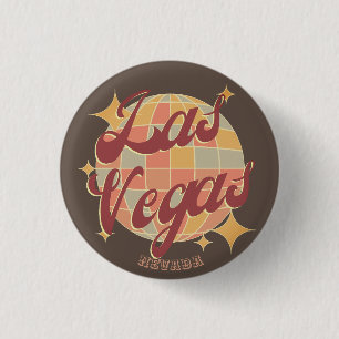 Las Vegas Nevada Retro Vintage Party  1 Inch Round Button