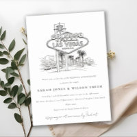 Las Vegas Nevada Sketch Wedding Anniversary