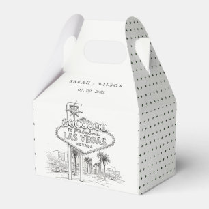 Las Vegas Nevada Sketchy Landscape Wedding Favor Box