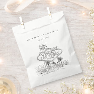 Las Vegas Nevada Sketchy Landscape Wedding Favour Bag