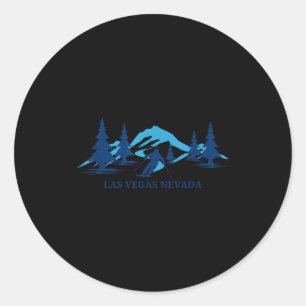 Las vegas nevada ski resort skiing skier  classic round sticker