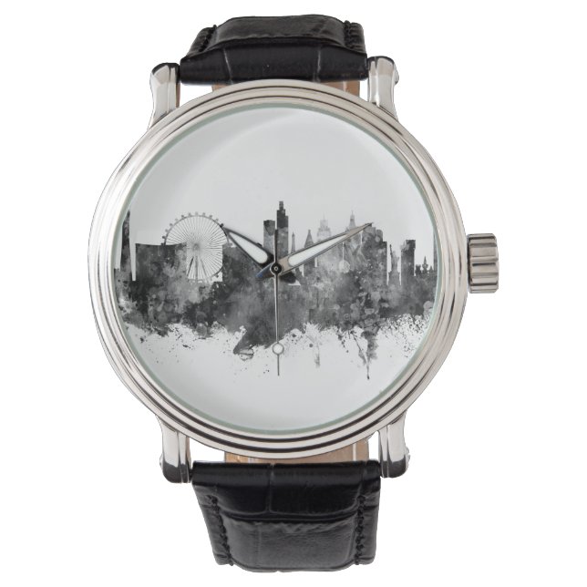 Las Vegas Nevada Skyline Black White Watch (Front)