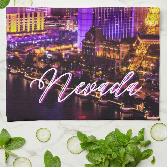Las Vegas Nevada Skyline  Kitchen Towel (Folded)