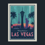 Las Vegas, Nevada | Skyline Postcard<br><div class="desc">Anderson Design Group is an award-winning illustration and design firm in Nashville, Tennessee. Founder Joel Anderson directs a team of talented artists to create original poster art that looks like classic vintage advertising prints from the 1920s to the 1960s.</div>