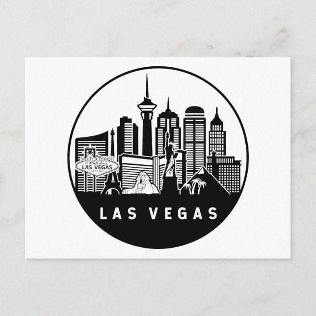 Las Vegas Nevada Skyline Postcard (Front)