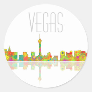 LAS VEGAS, NEVADA SKYLINE - Round stickers