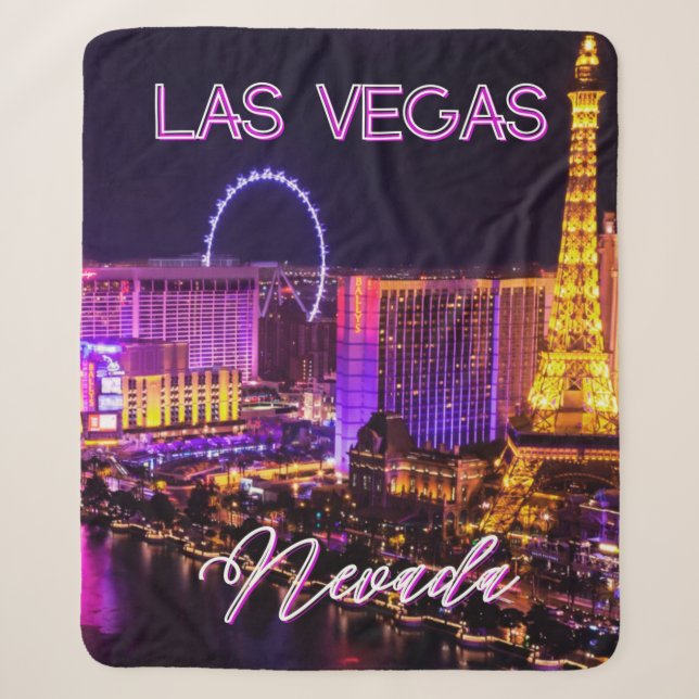 Las Vegas Nevada Skyline   Sherpa Blanket (Front)