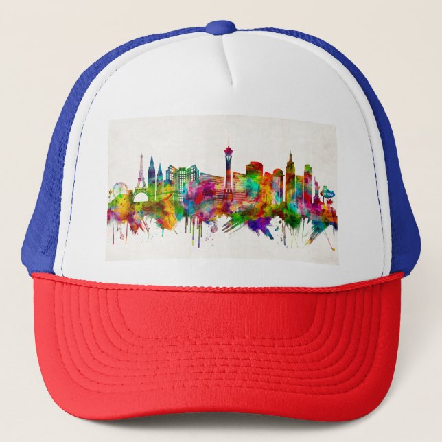 Las Vegas Nevada Skyline Trucker Hat (Front)