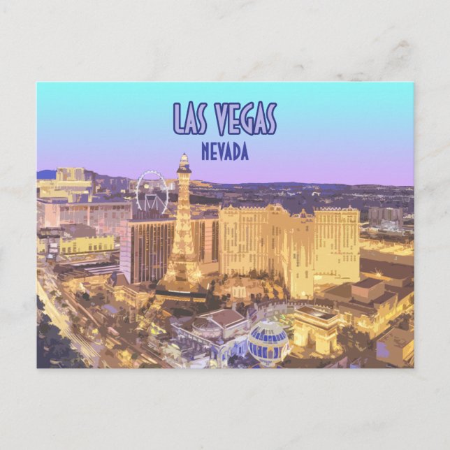 Las Vegas Nevada The Strip Vintage Postcard (Front)