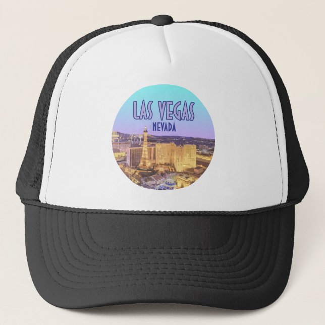 Las Vegas Nevada The Strip Vintage Trucker Hat (Front)
