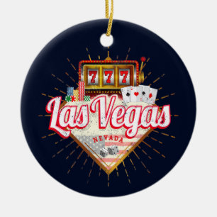 Las Vegas Nevada United States Casino Vintage USA Ceramic Ornament