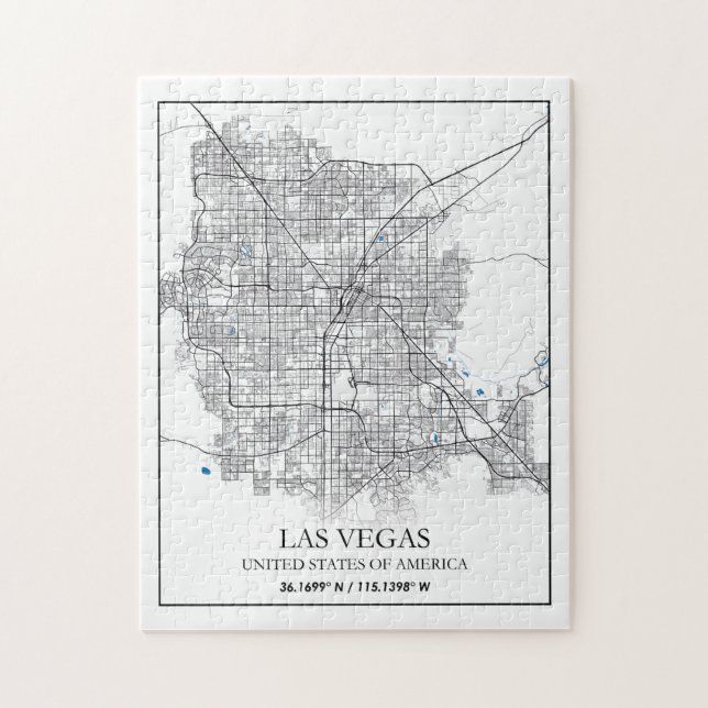 Las Vegas Nevada USA Cities Travel City Map Jigsaw Puzzle (Vertical)