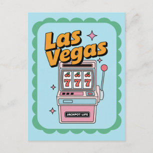 Las Vegas Nevada USA Slot Machine Jackpot Postcard