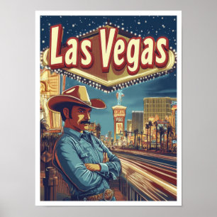 Las Vegas Nevada USA Vintage Travel Illustration Poster
