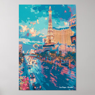 Las Vegas Nevada USA Vintage Travel  Poster