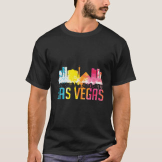 Las Vegas Nevada Watercolor City Skyline T-Shirt