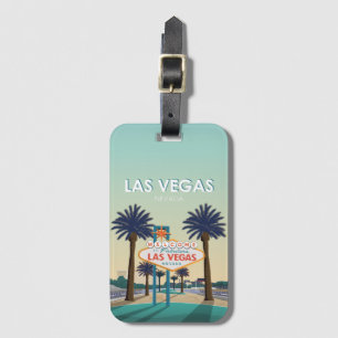 Las Vegas Nevada Welcome Sign Vintage Travel Luggage Tag