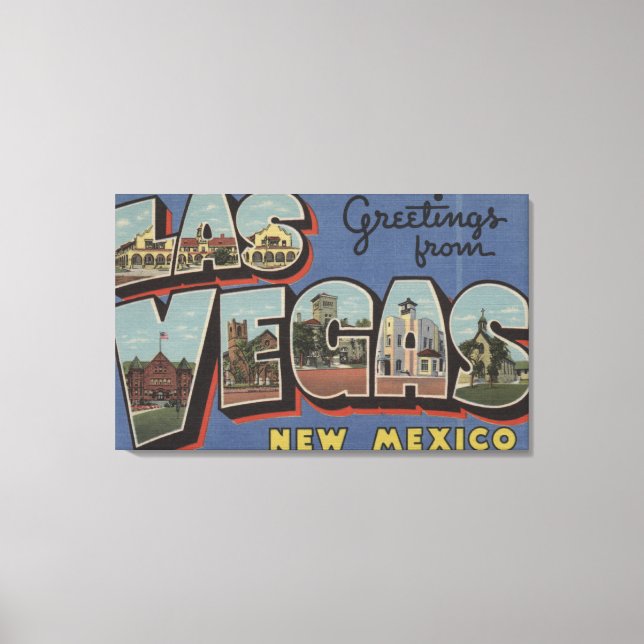 Las Vegas, New Mexico - Large Letter Scenes 2 Canvas Print (Front)