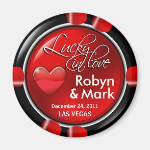 Las Vegas Newlyweds Casino Chip Magnet Favoriser