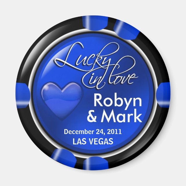 Las Vegas Newlyweds Casino Chip Magnet Favoriser (Devant)