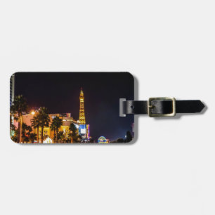Las Vegas Night Lights Strip Eiffel Tower Casino Luggage Tag