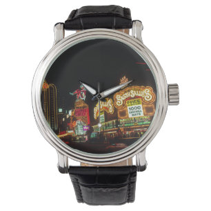 Las Vegas Night Time Neon Lights Casinos Sign Watch
