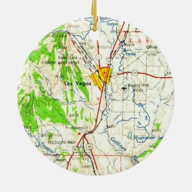 Las Vegas NM Topo Ceramic Ornament (Back)