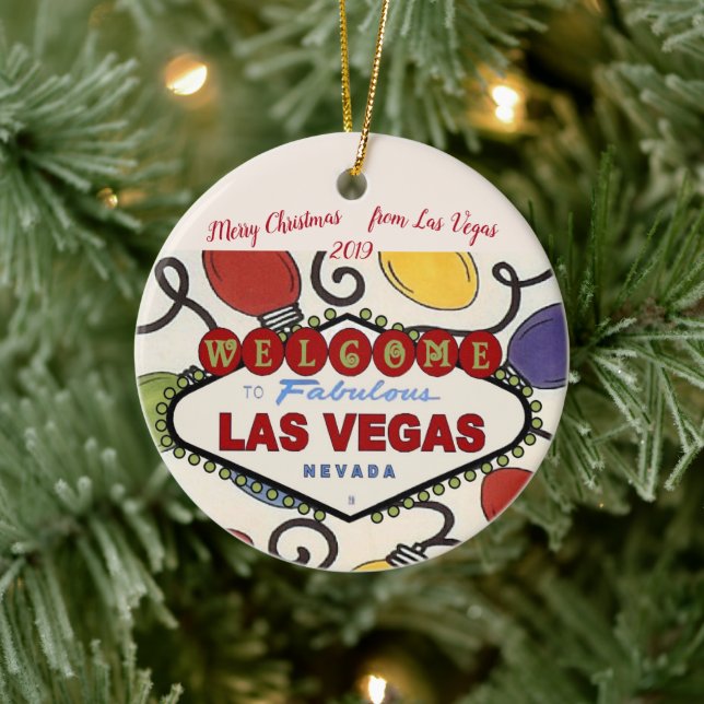 Las Vegas Noël Ornement céramique personnalisé (Arbre)