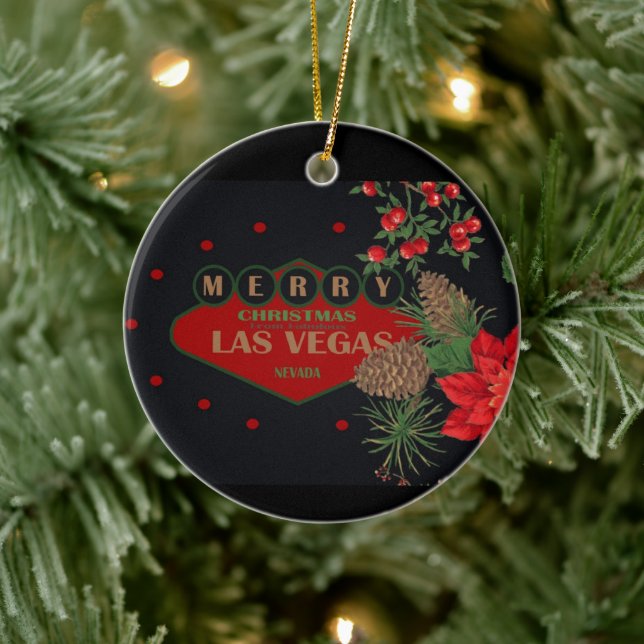 Las Vegas Noël Ornement céramique personnalisé (Arbre)
