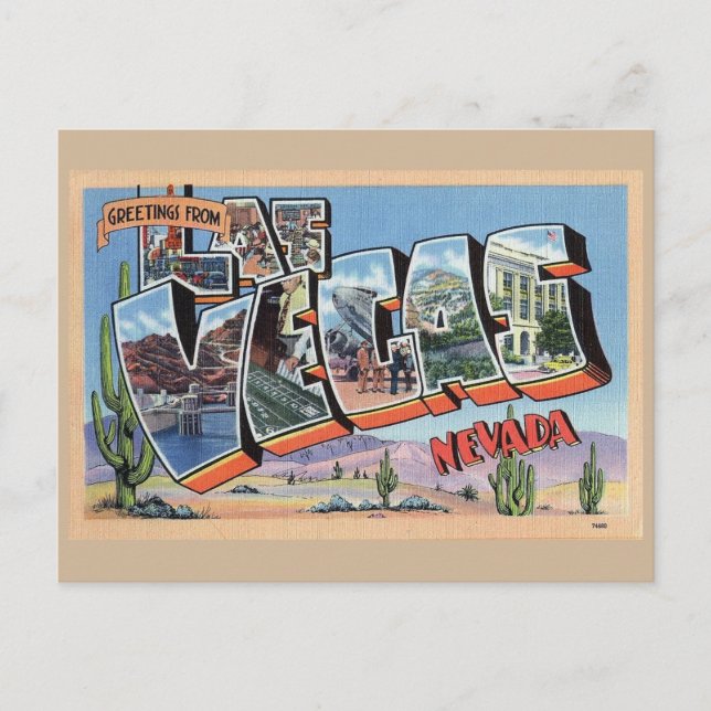 Las Vegas NV, Large Letter Greeting, Vintage Postcard (Front)