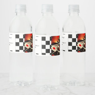 Las Vegas or Casino Gambler  Water Bottle Label