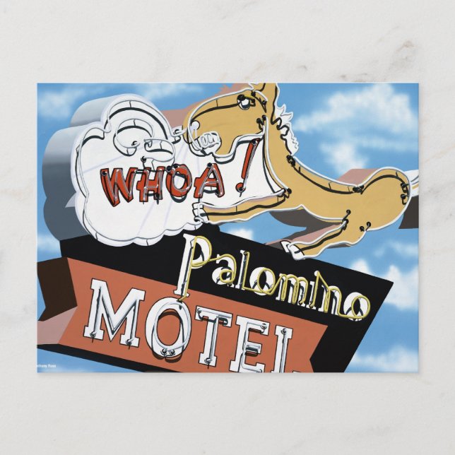 Las Vegas Palomino Motel Retro Neon Sign Carte pos (Devant)
