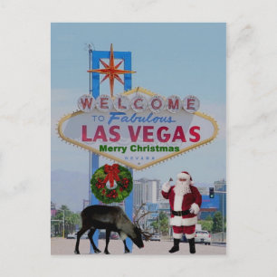 Las Vegas Père Noël & Rodolph Joyeux Noël Carte po