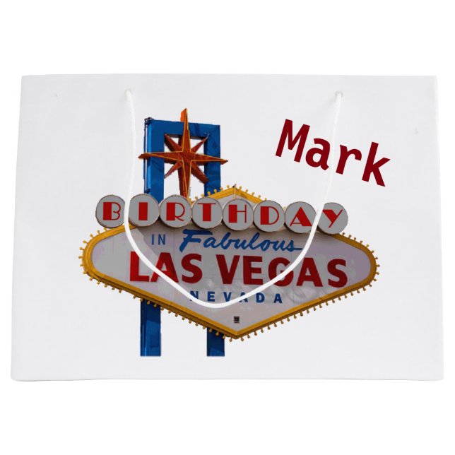 Las Vegas Personalized Birthday Gift Bag (Front)