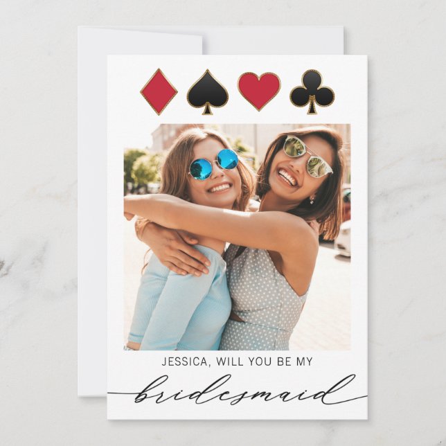 Las Vegas Photo Destination Bridesmaid Proposal Invitation (Front)