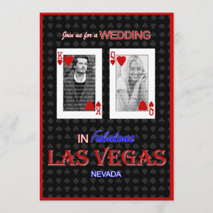 Las Vegas Photo Wedding Invitation - King & Queen