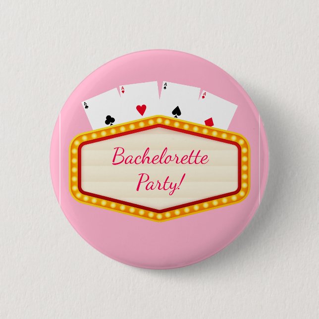 Las Vegas pink bachelorette party weekend 2 Inch Round Button (Front)