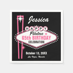 Las Vegas Pink Happy Napkin