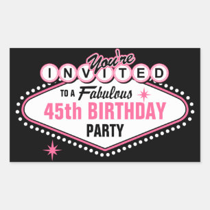 Las Vegas Pink Invitation Sticker
