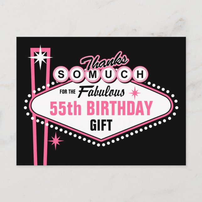 Las Vegas Pink Thank You Postcard (Front)