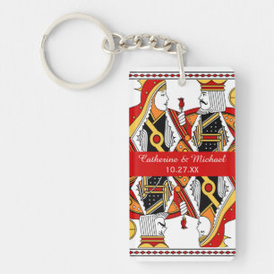 Las Vegas Playing Card King & Queen Wedding Favour Keychain