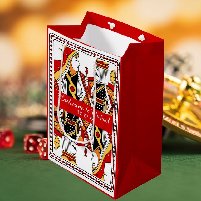Las Vegas Playing Card King & Queen Wedding Favour Medium Gift Bag (Creator Uploaded)