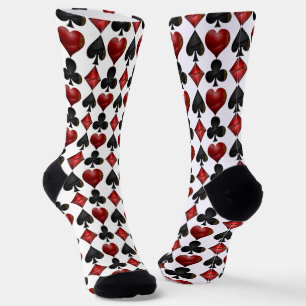 Las Vegas Playing Card Shapes Pattern Socks